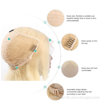 cheap honey blonde human hair lace front bob wig,613 transparent hd lace frontal wig,pre-plucked virgin human hair 613 bob wig